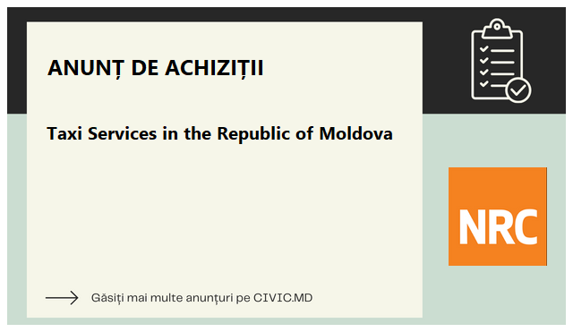 Taxi Services in the Republic of Moldova