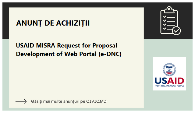 USAID MISRA Request for Proposal- Development of Web Portal (e-DNC)