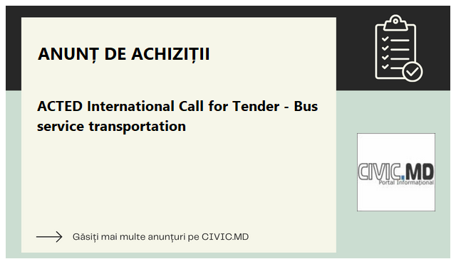 ACTED International Call for Tender - Bus service transportation
