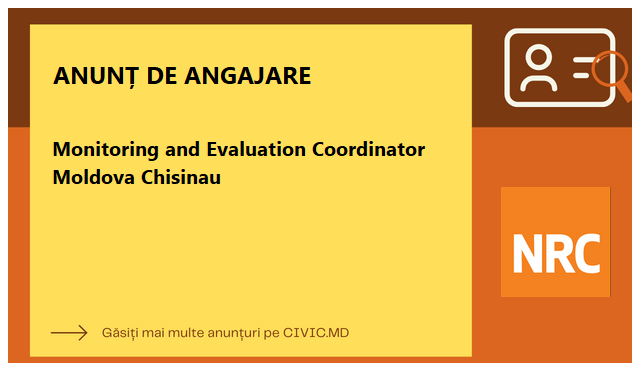 Monitoring and Evaluation Coordinator Moldova Chisinau