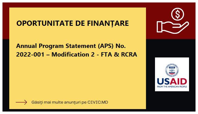Annual Program Statement (APS) No. 2022-001 – Modification 2 - FTA & RCRA