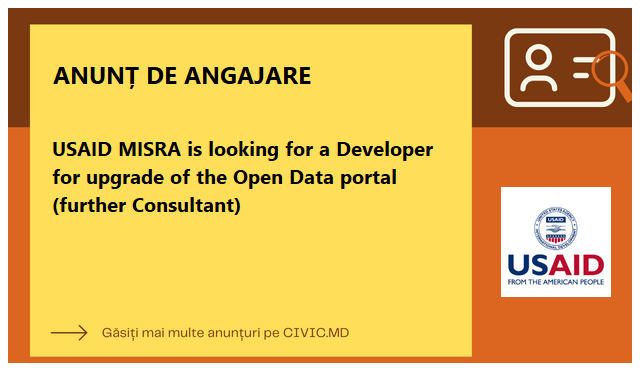 USAID MISRA is looking for a Developer for upgrade of the Open Data portal (further Consultant)