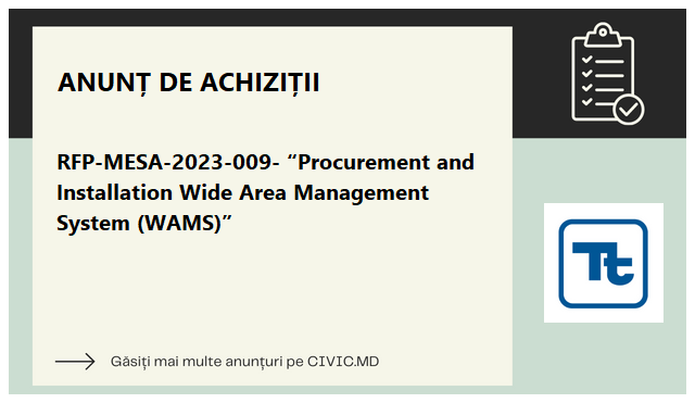 RFP-MESA-2023-009- “Procurement and Installation Wide Area Management System (WAMS)”                                                                              