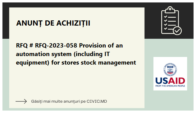 RFQ # RFQ-2023-058 Provision of an automation system (including IT equipment) for stores stock management