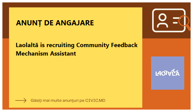 Laolaltă is recruiting Community Feedback Mechanism Assistant