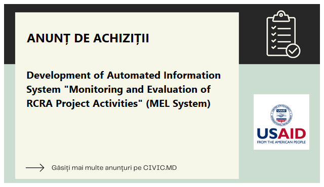 Development of Automated Information System Monitoring and Evaluation of RCRA Project Activities (MEL System)
