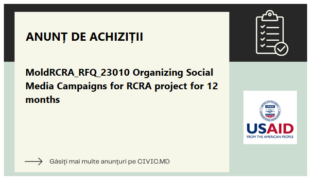 MoldRCRA_RFQ_23010 Organizing Social Media Campaigns for RCRA project for 12 months