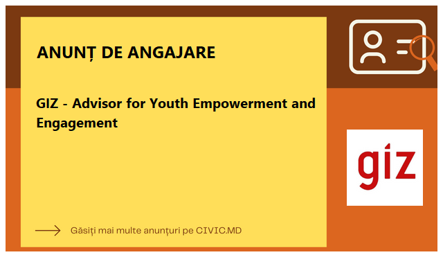 GIZ - Advisor for Youth Empowerment and Engagement 
