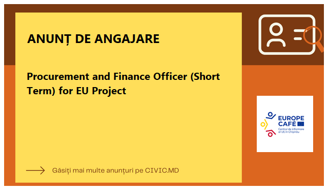 Procurement and Finance Officer (Short Term) for EU Project