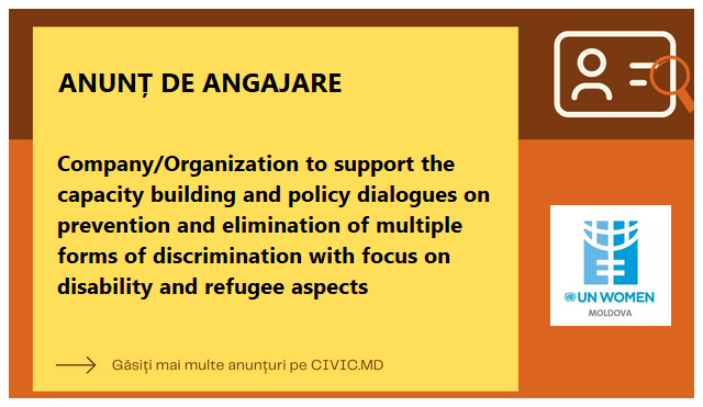 Company/Organization to support the capacity building and policy dialogues on prevention and elimination of multiple forms of discrimination with focus on disability and refugee aspects 