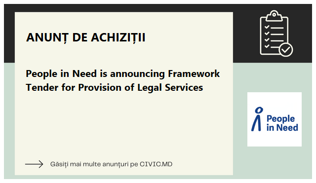  People in Need is announcing Framework Tender for Provision of Legal Services