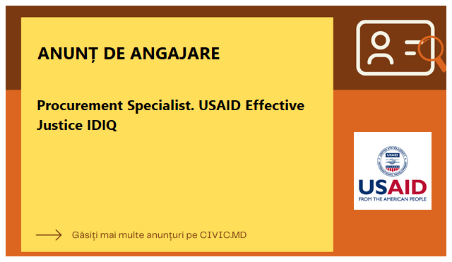 Procurement Specialist. USAID Effective Justice IDIQ