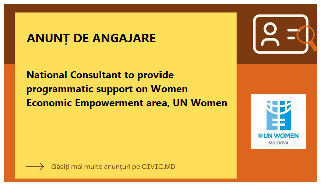 National Consultant to provide programmatic support on Women Economic Empowerment area, UN Women