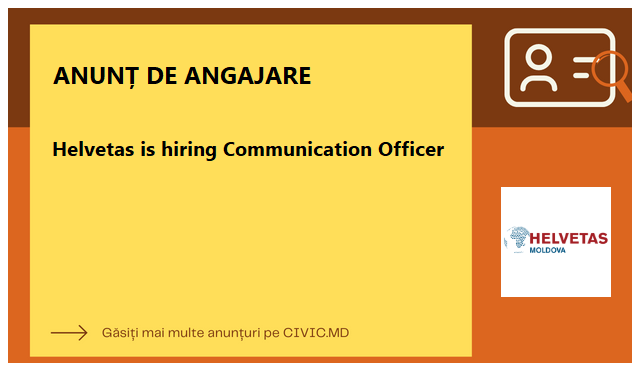 Helvetas is hiring Communication Officer