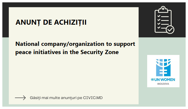 National company/organization to support peace initiatives in the Security Zone