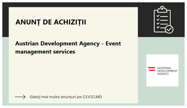 Austrian Development Agency - Event management services