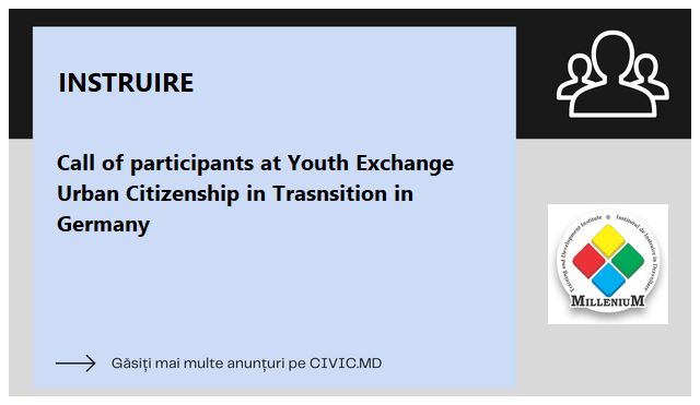 Call of participants at Youth Exchange Urban Citizenship in Trasnsition in Germany
