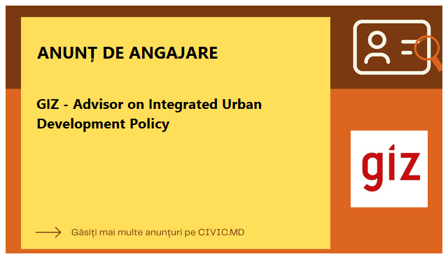 GIZ - Advisor on Integrated Urban Development Policy