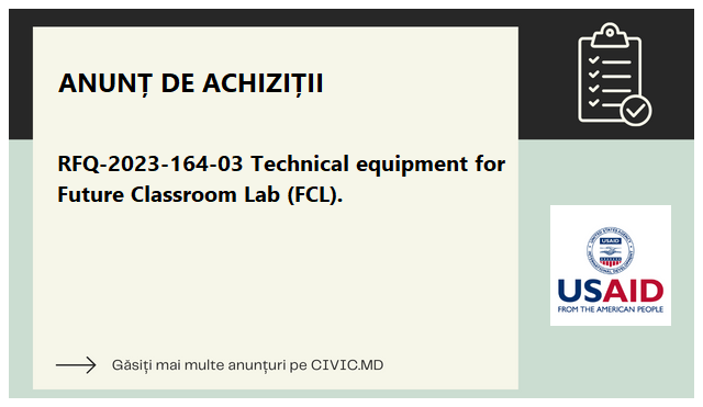 RFQ-2023-164-03 Technical equipment for Future Classroom Lab (FCL).