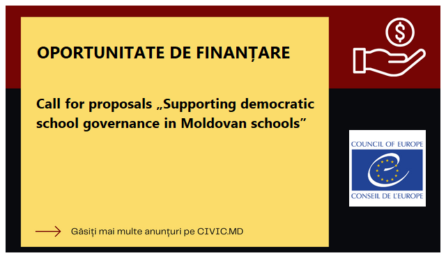 Call for proposals „Supporting democratic school governance in Moldovan schools”