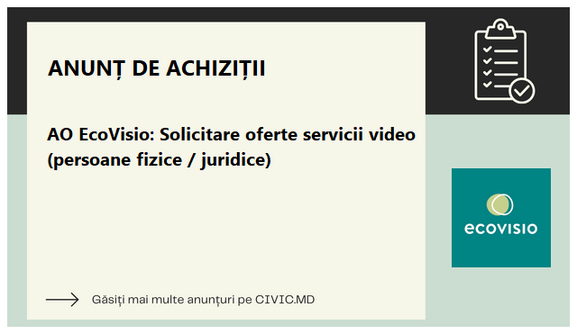 AO EcoVisio: Solicitare oferte servicii video (persoane fizice / juridice)  