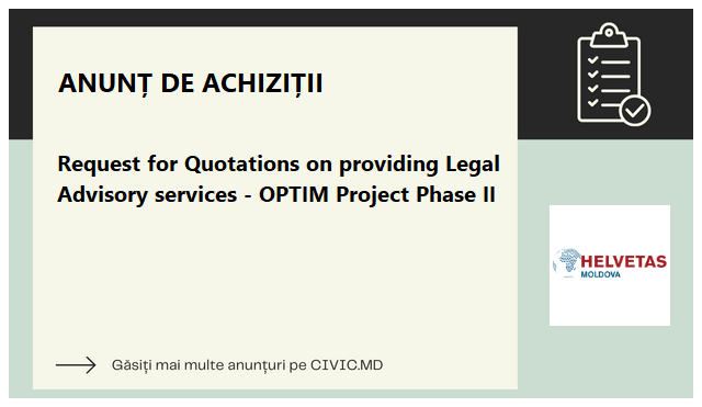 Request for Quotations on providing Legal Advisory services - OPTIM Project Phase II