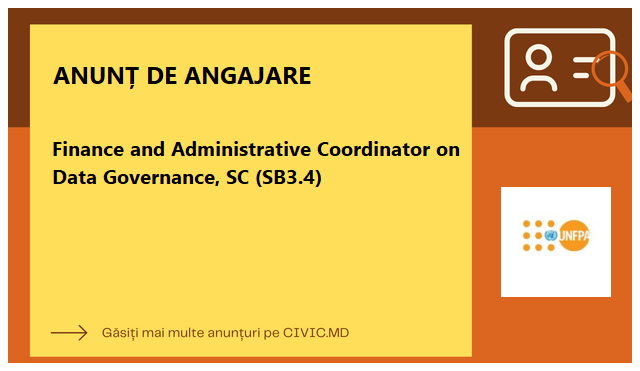 Finance and Administrative Coordinator on Data Governance, SC (SB3.4)