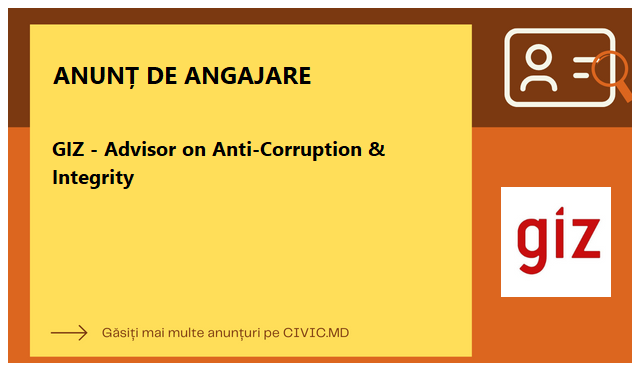 GIZ - Advisor on Anti-Corruption & Integrity