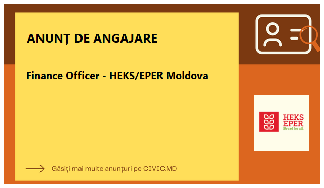 Finance Officer - HEKS/EPER Moldova 