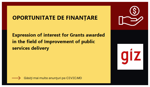 Expression of interest for Grants awarded in the field of Improvement of public services delivery 