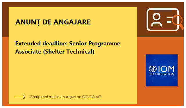 Extended deadline: Senior Programme Associate (Shelter Technical)