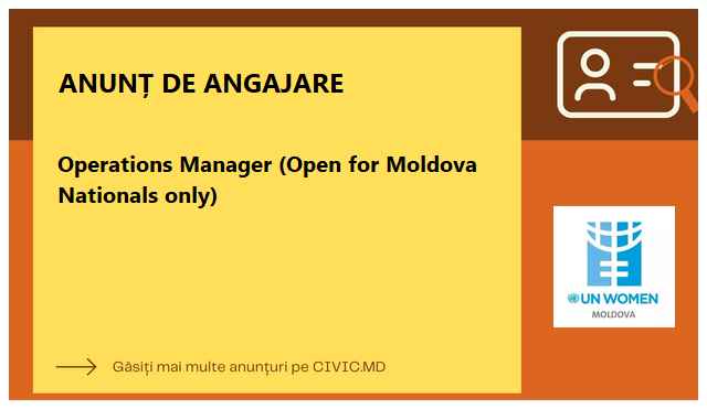 Operations Manager (Open for Moldova Nationals only)