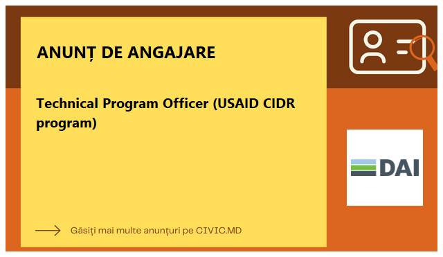 Technical Program Officer (USAID CIDR program)