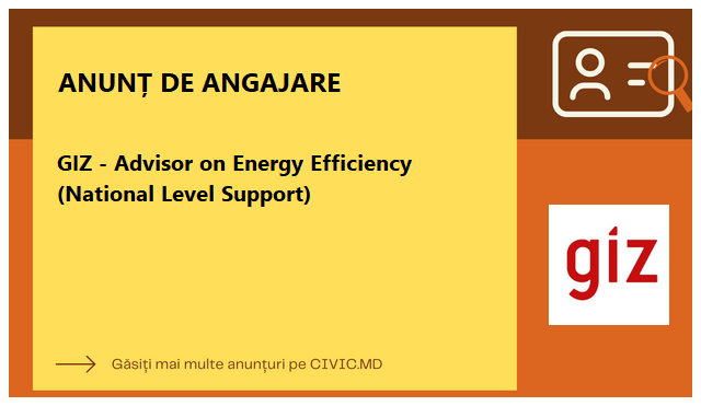 GIZ - Advisor on Energy Efficiency (National Level Support) 
