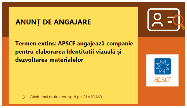 Termen extins: APSCF angajează companie pentru elaborarea Identitatii vizuală și dezvoltarea materialelor