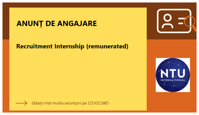 Recruitment Internship (remunerated)