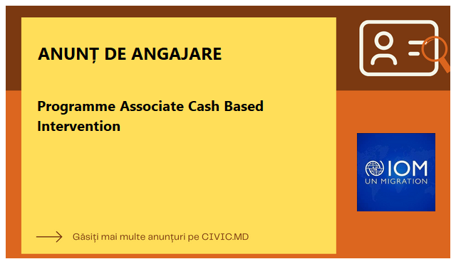 Programme Associate Cash Based Intervention