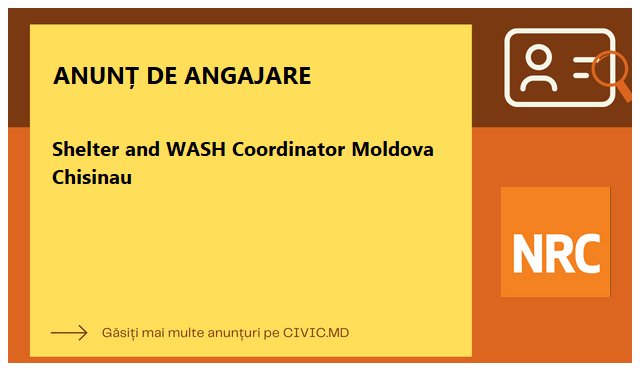 Shelter and WASH Coordinator Moldova Chisinau