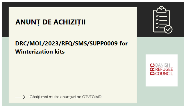 DRC/MOL/2023/RFQ/SMS/SUPP0009 for Winterization kits