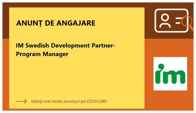IM Swedish Development Partner- Program Manager