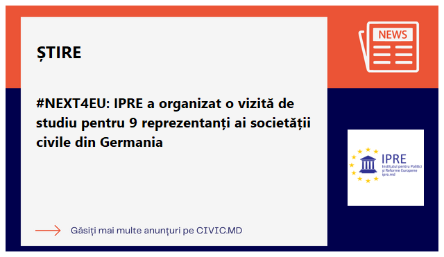 #NEXT4EU: IPRE a organizat o vizită de studiu pentru 9 reprezentanți ai societății civile din Germania