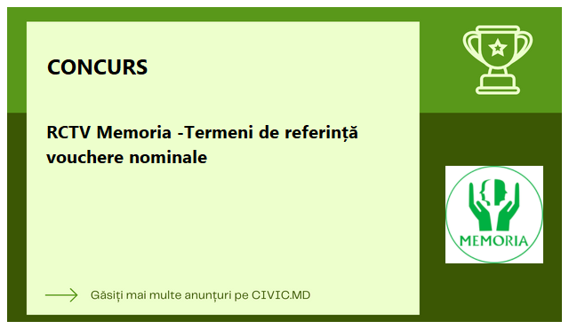 RCTV Memoria -Termeni de referință vouchere nominale