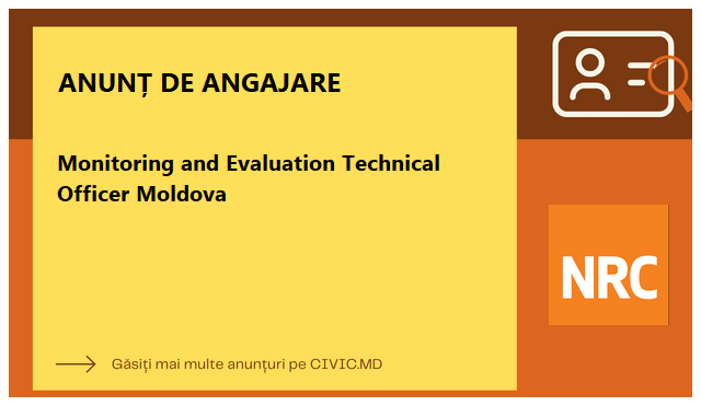 Monitoring and Evaluation Technical Officer Moldova