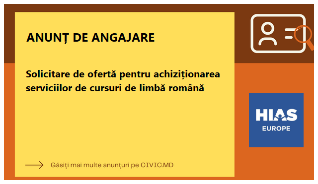 Solicitare de ofertă pentru achiziționarea serviciilor de cursuri de limbă română