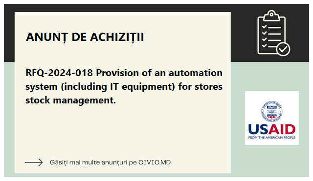RFQ-2024-018 Provision of an automation system (including IT equipment) for stores stock management.