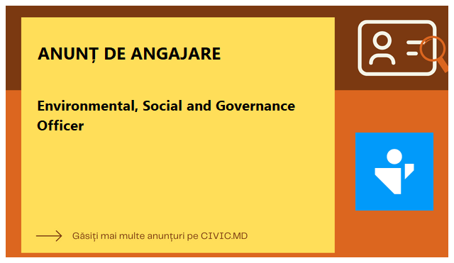 Environmental, Social and Governance Officer