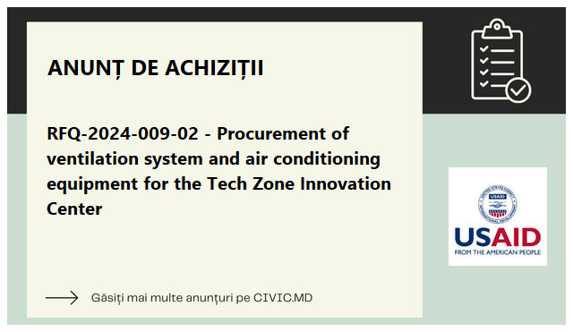 RFQ-2024-009-02 - Procurement of ventilation system and air conditioning equipment for the Tech Zone Innovation Center
