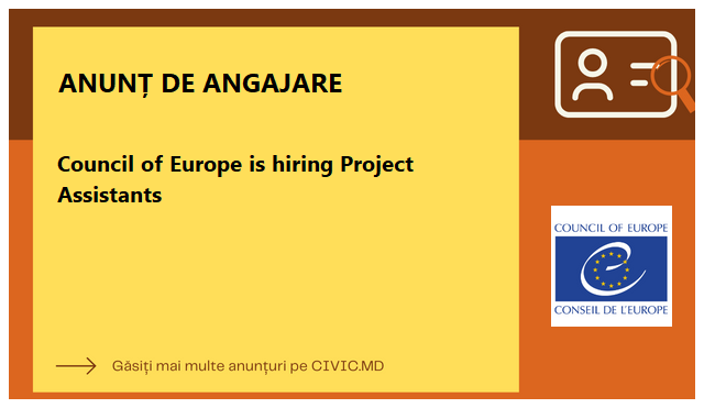 Council of Europe is hiring Project Assistants