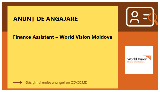 Finance Assistant – World Vision Moldova