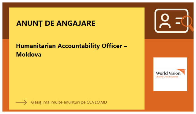 Humanitarian Accountability Officer – Moldova